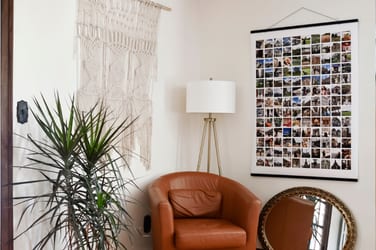A 3x4 ft Engineer Print photo grid hanging on a living room wall A 3x4 ft Engineer Print photo grid hanging on a living room wall