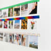 Three long strips of Washi Tape hold up a grid of Tiny Square Prints.