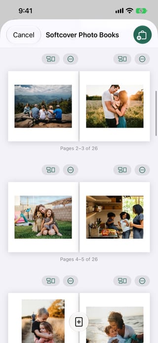 Spreads of a Softcover Photo Book laid out in the Parabo Press app Spreads of a Softcover Photo Book laid out in the Parabo Press app